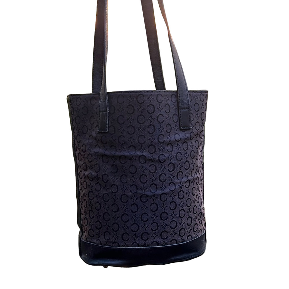 Celine Brown and Black Macadam Shoulder‎ Bag Tote GUC